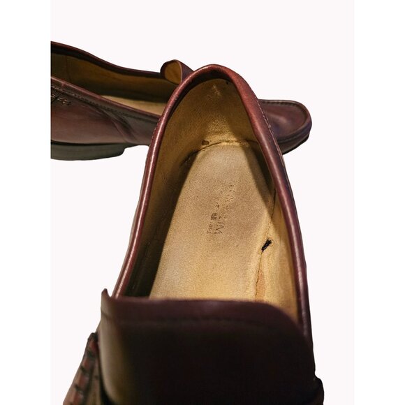 Florsheim Burgundy Leather Slip On Penny Loafer Moc Toe Dress Shoes Men's 12D US - Picture 9 of 12